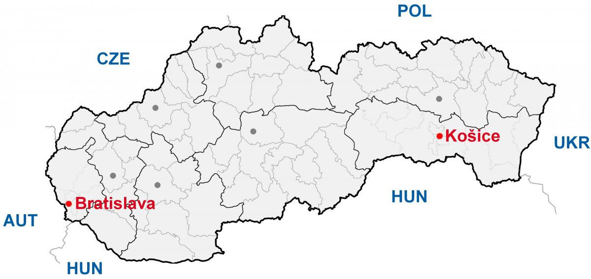mapa košice, Slovensko