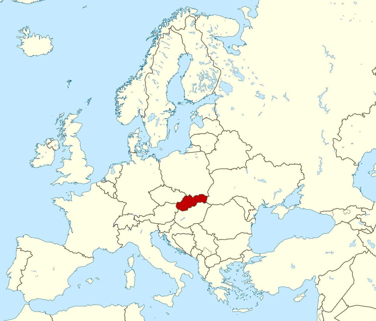 mapa Slovenska, mapa európy