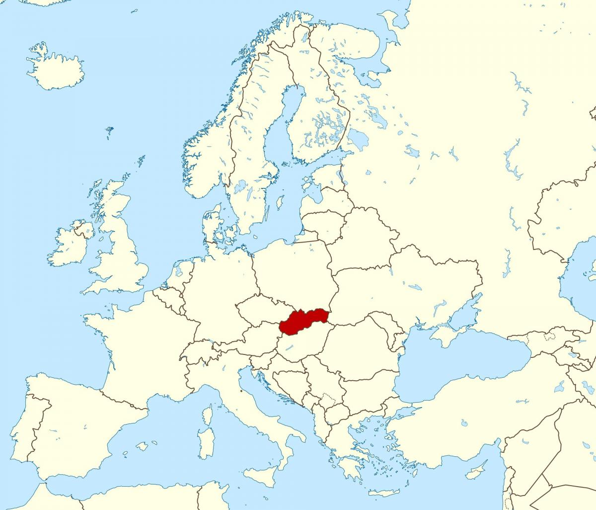 mapa Slovenska, mapa európy