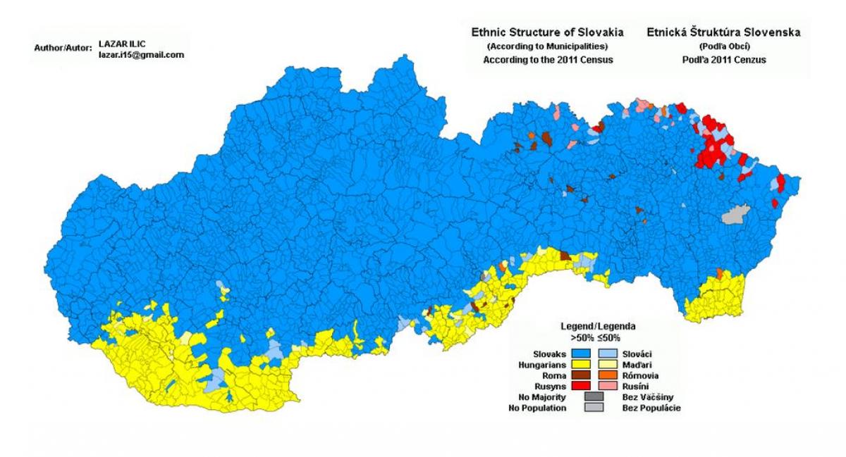 mapa Slovenska etnický