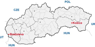 Mapa košice, Slovensko