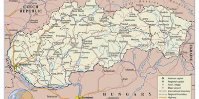 Mapa Slovakia cesty