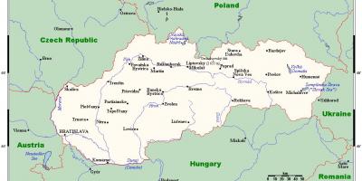 Mapa Slovenska s mestami