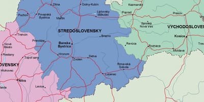 Mapa Slovenska politických