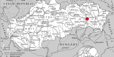Mapa východného Slovenska